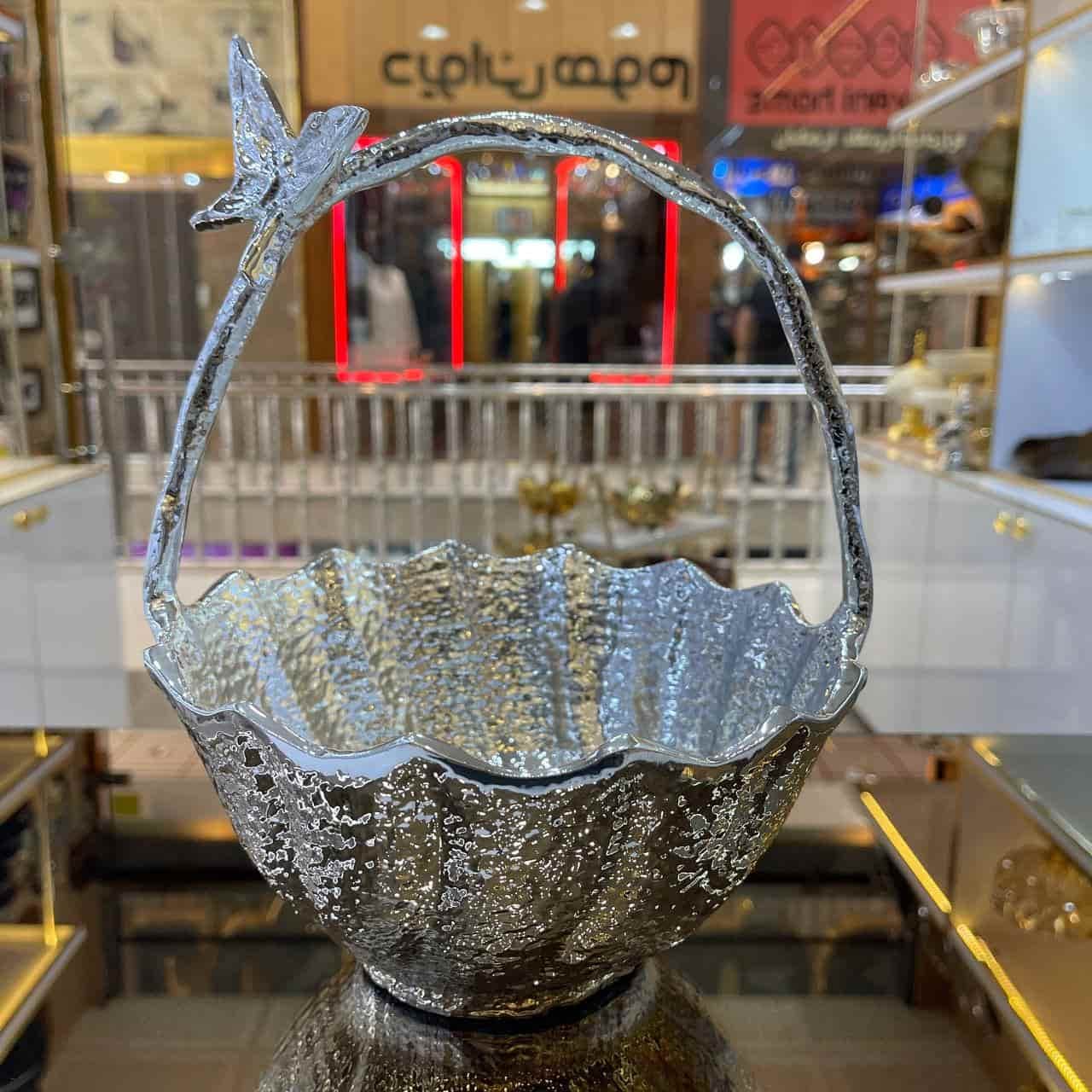 سبد آلومنیومی ایوان پروانه نقره ای براق کد PN802