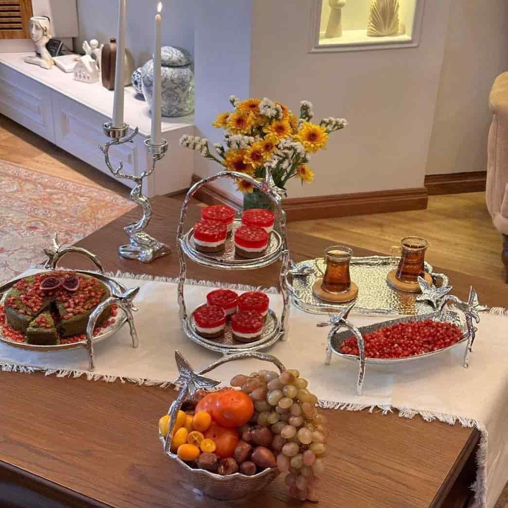 سرویس پذیرایی آلومنیومی ایوان پروانه نقره ای براق 5 پارچه کد PN800