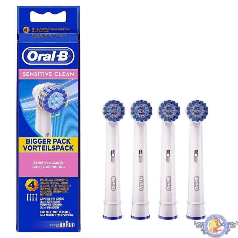 سری یدک مسواک برقی اورال-بی مدل Sensitive Clean بسته 4 عددی