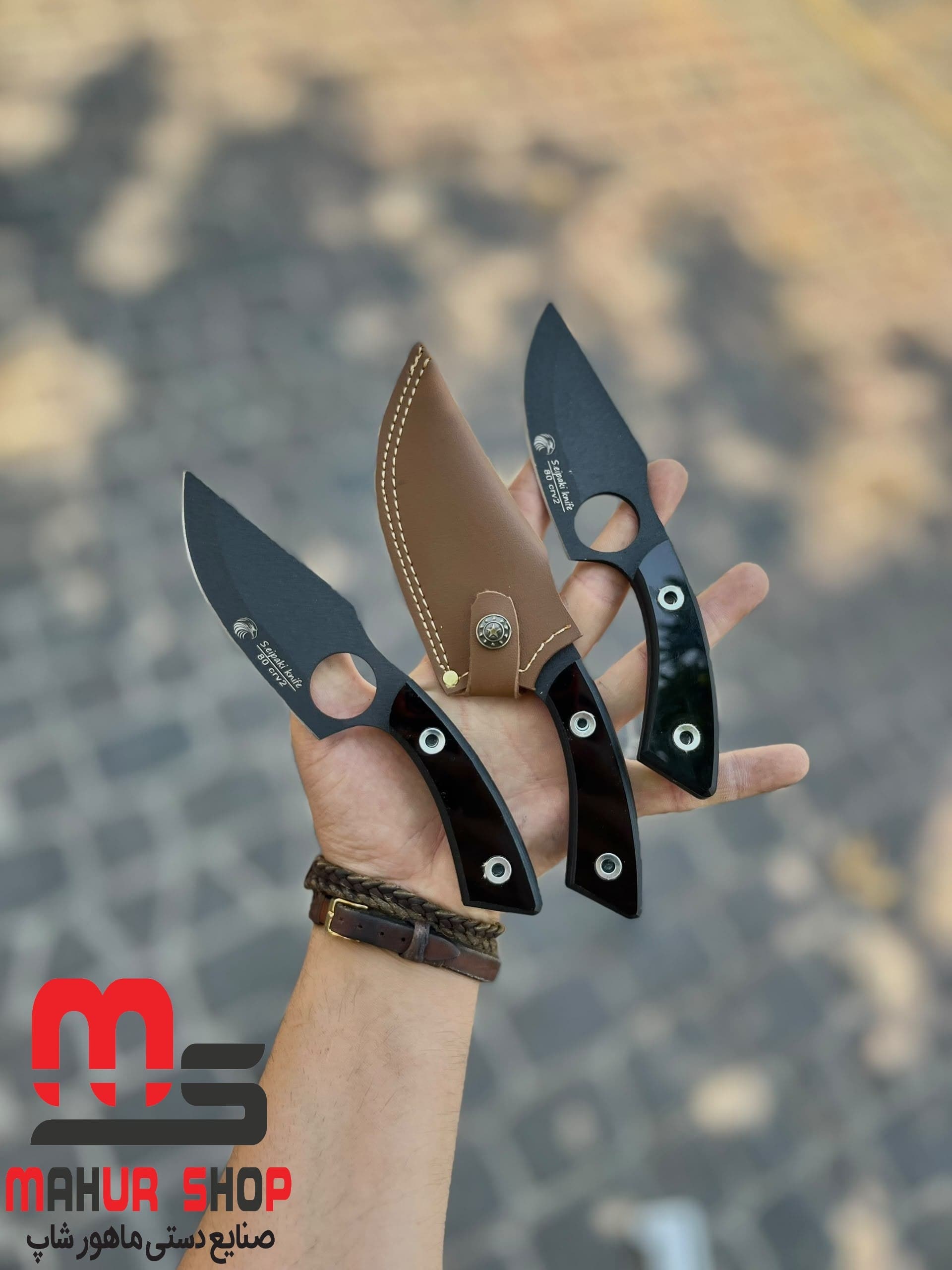 چاقو بوش تاکتیکال تیغه ck استاد ایپکی زنجان با غلاف