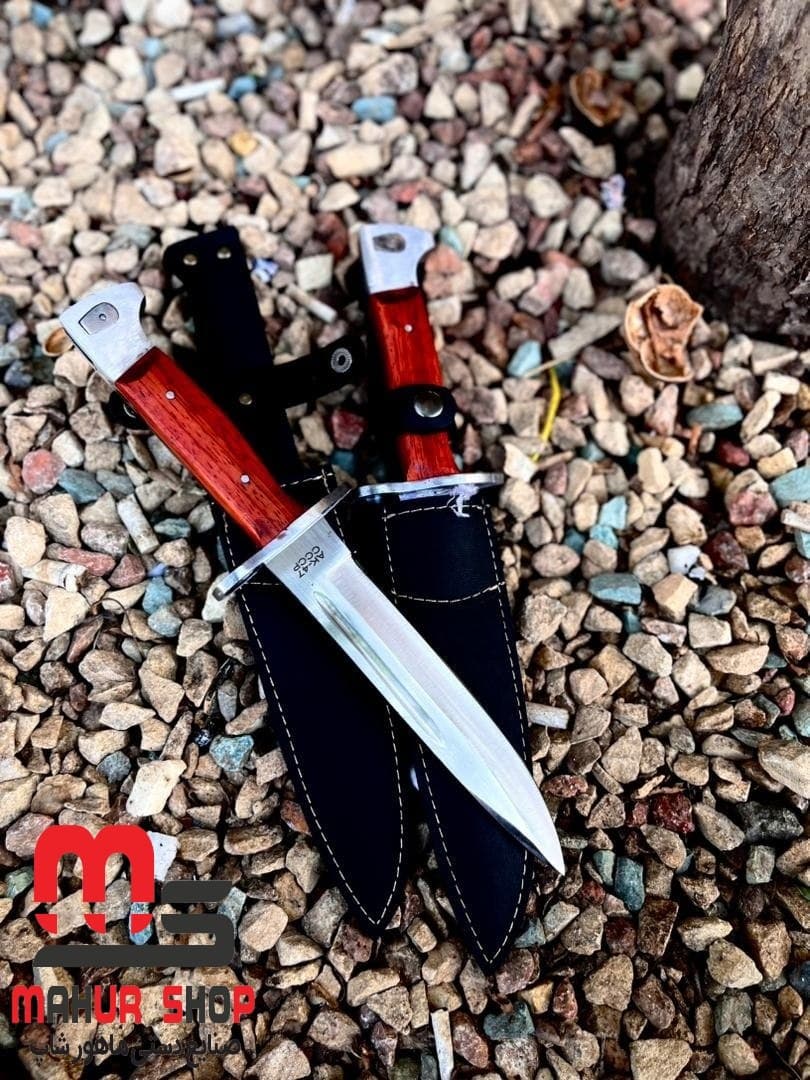 چاقو شکاری Buck مدل Ak 30 سانتی تیغه فولادی باغلاف — تصویر ۳
