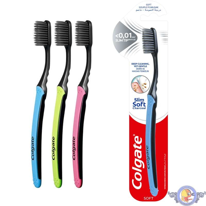 مسواک زغالی کلگیت مدل Colgate Slim Soft Charcoal — تصویر ۷