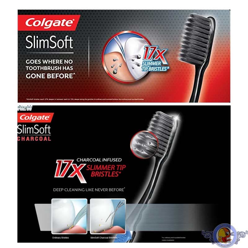 مسواک زغالی کلگیت مدل Colgate Slim Soft Charcoal — تصویر ۶