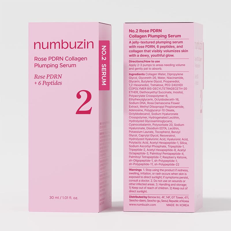 سرم حجم‌دهنده و آبرسان رز‌ PDRN کلاژن نامبوزین شماره ۲ Numbuzin No.2 Rose PDRN Collagen Plumping Serum — تصویر ۴