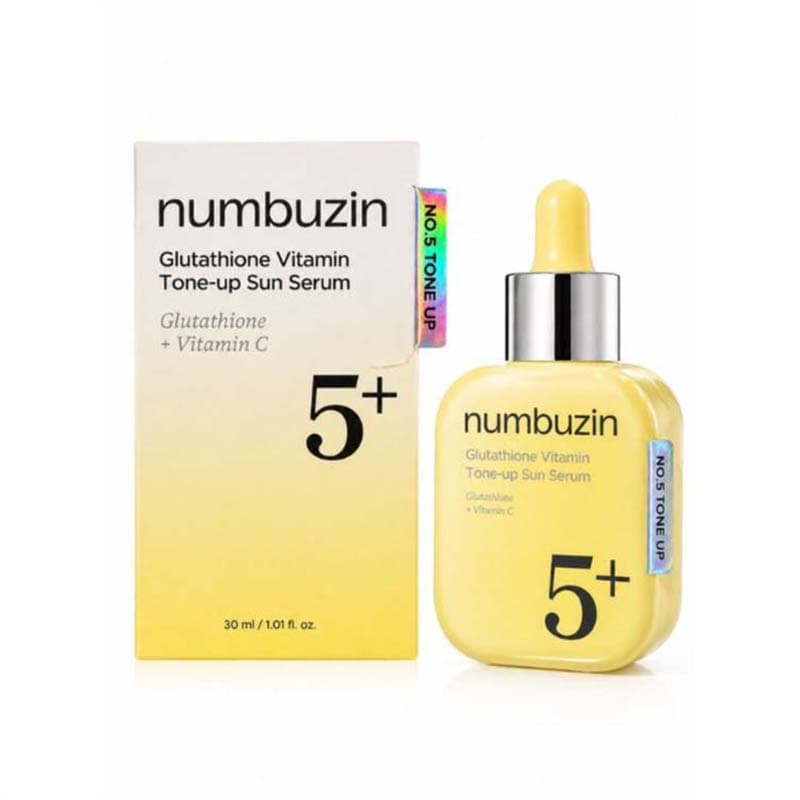 سرم ضد آفتاب و روشن کننده فوری پوست نامبوزین +Numbuzin No.5 Glutathione Vitamin Tone Up Sun Serum SPF50 — تصویر ۵