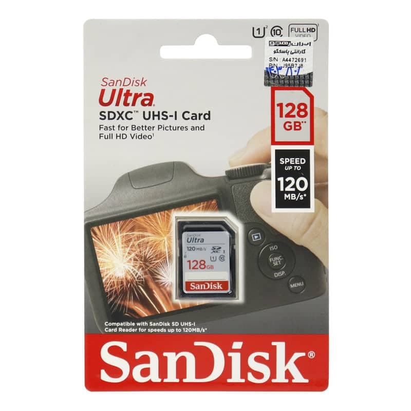 کارت حافظه SDXC سن دیسک مدل Ultra کلاس 10 استاندارد UHS-I U1 سرعت 140MB/s ظرفیت 128 گیگابایت — تصویر ۶