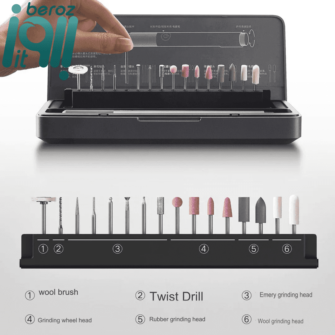 قلم حکاکی شیائومی مدل Mijia electric grinding pen «اورجینال – ارسال 1 ساعت» — تصویر ۶