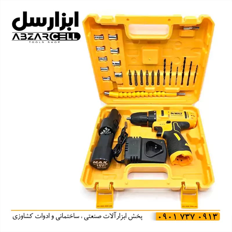 دریل شارژی 18 ولت 2 باتری دیوالت|مدل 2a|