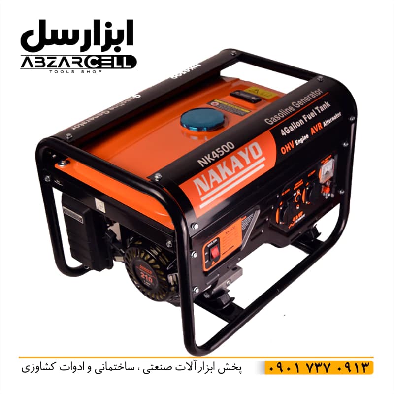 ژنراتور موتور برق بنزینی تک فاز 3 کیلو وات ناکایو| تکنولوژی ژاپن| مدل NAKAYO4500 — تصویر ۳
