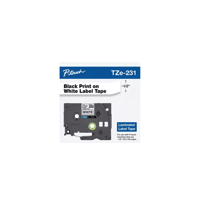 TZE231 برچسب 12 میل پرینتر لیبل زن برادر سفید