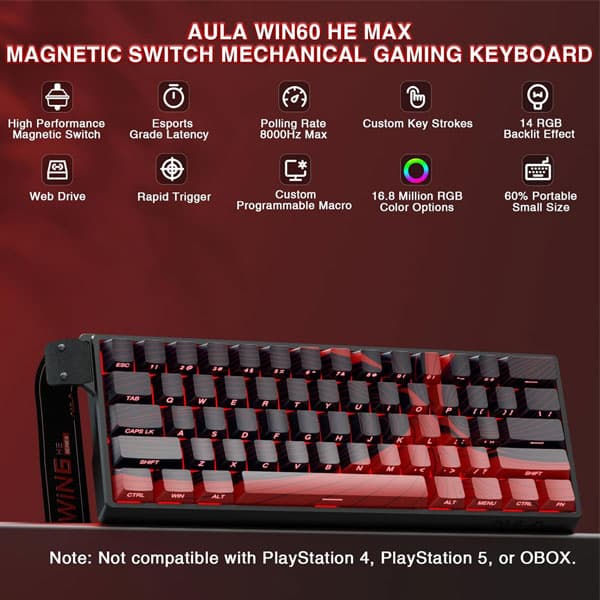 کیبورد مخصوص بازی آئولا مدل Win 60 HE MAX — تصویر ۷