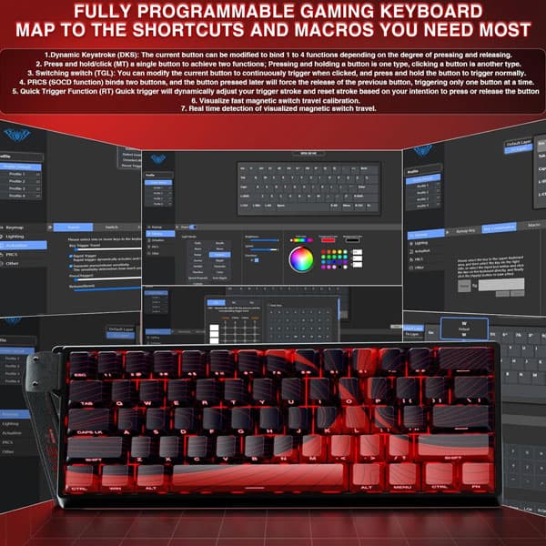 کیبورد مخصوص بازی آئولا مدل Win 60 HE MAX — تصویر ۴