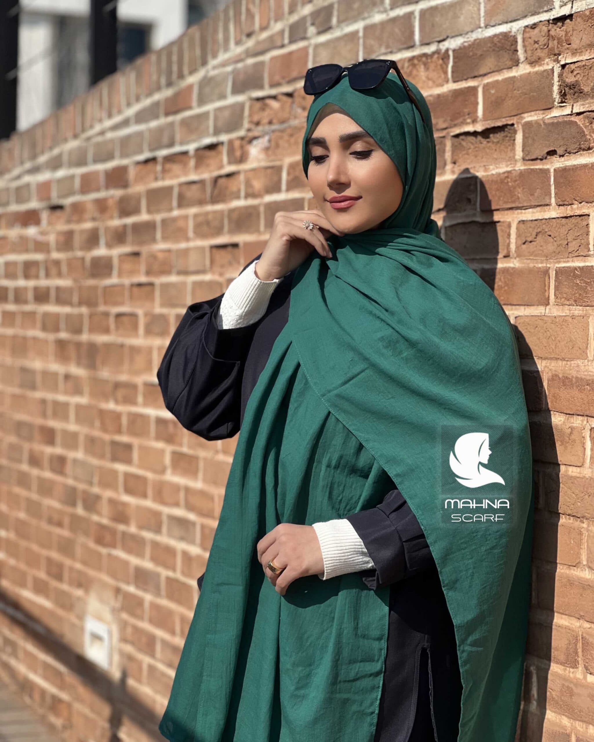 شال وال نخی سبز — تصویر ۲