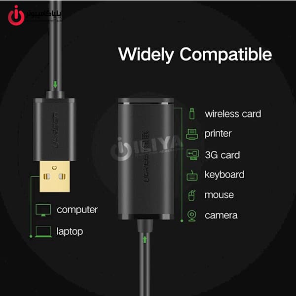 کابل افزایش طول USB2.0 یوگرین مدل UGREEN US137-20213 طول 5 متر — تصویر ۹