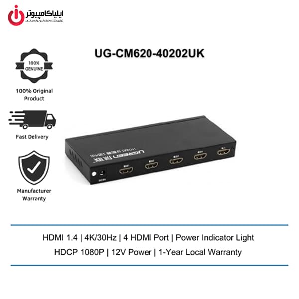 اسپلیتر 4 پورت HDMI یوگرین مدل UGREEN CM620-40202 — تصویر ۴