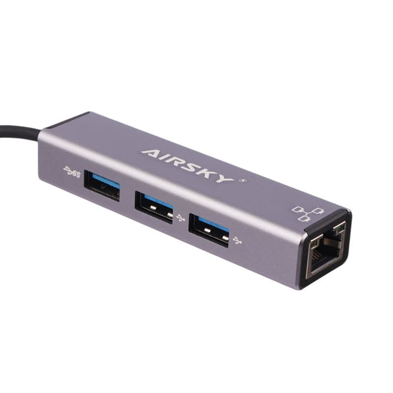 هاب 3 پورت با رابط USB3.0/Type-C و مبدل شبکه Airsky HC-78 — تصویر ۴