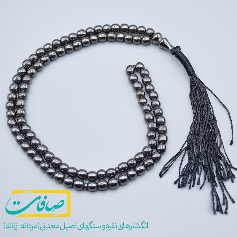 تسبیح سنگی حدید صینی (چینی) 100 دانه سایز متوسط