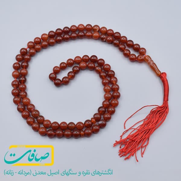 تسبیح سنگی عقیق قرمز 100 دانه سایز بزرگ