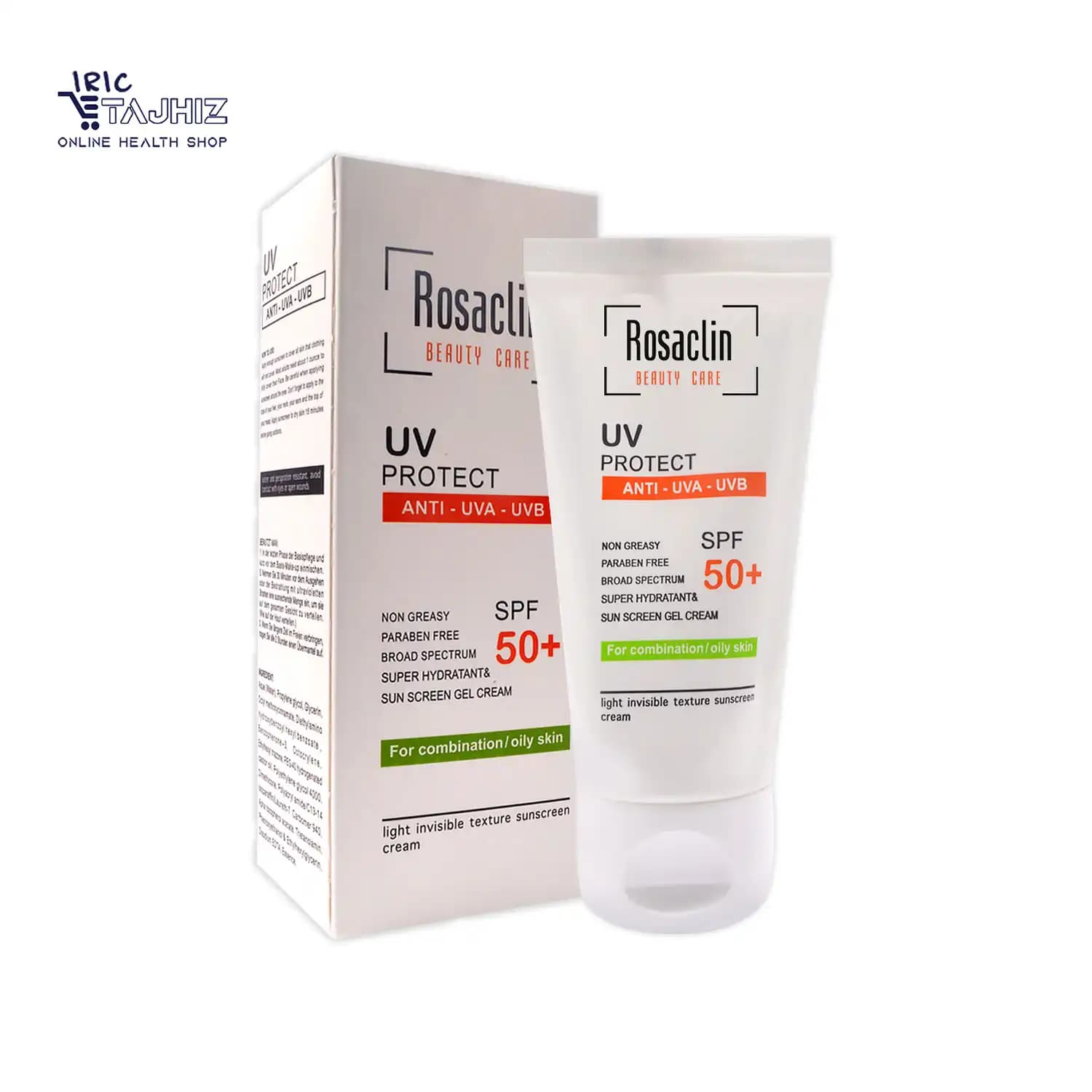 کرم ضد آفتاب بی رنگ پوست چرب رزاکلین SPF50 حجم 40 میلی لیتر — تصویر ۷