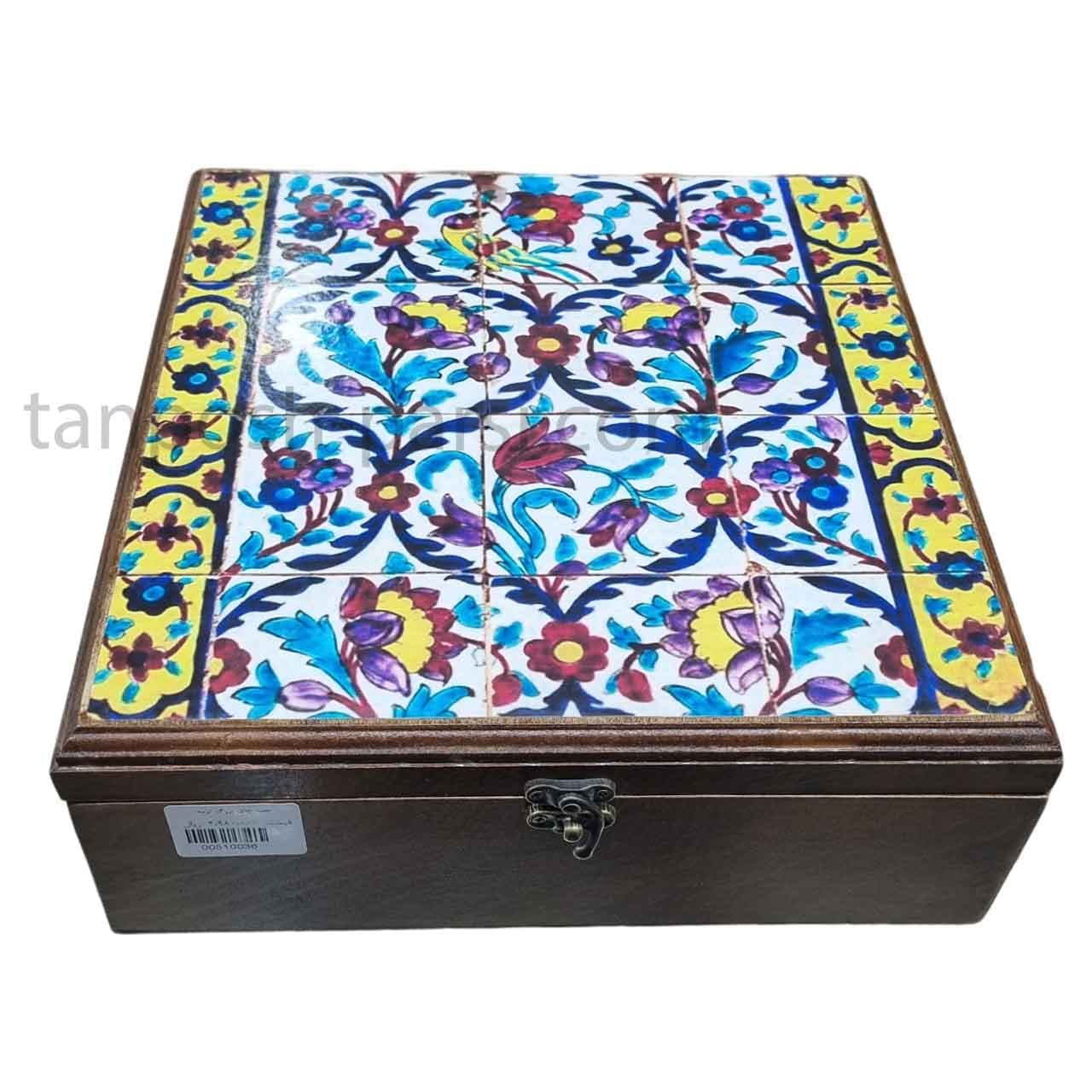 جعبه چای و دمنوش 30 در 30 سانت طرح گلستان
