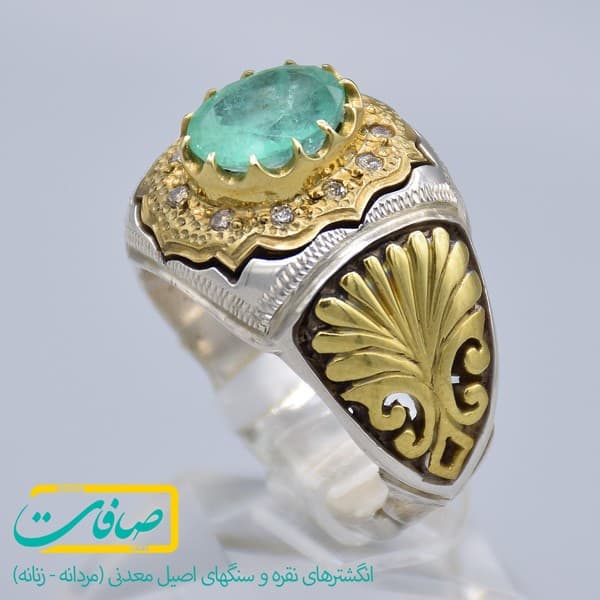 انگشتر زمرد کلمبیا مردانه «کد 1776»