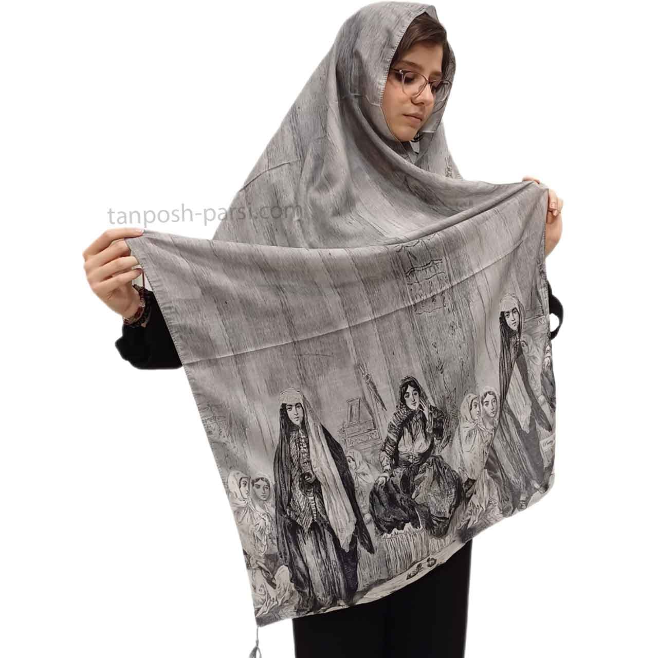 شال نخی زنانه طرح قاجاری