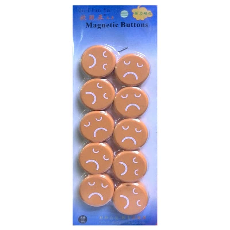 مگنت دایره ای رنگی قطر 3 سانت طرح ایموجی بسته 10 عددی
