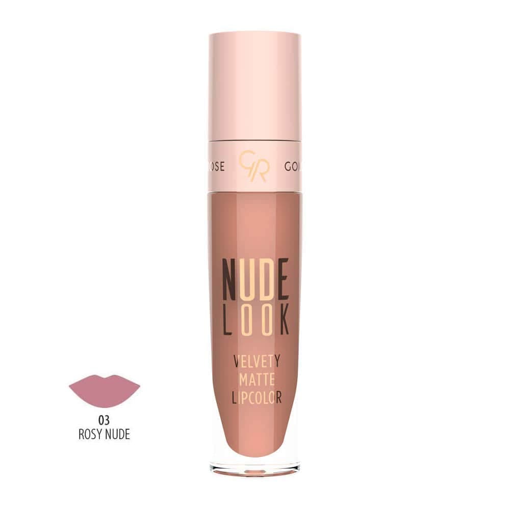 رژ لب مایع گلدن رز مدل نود لوک مات شماره 03 Golden Rose