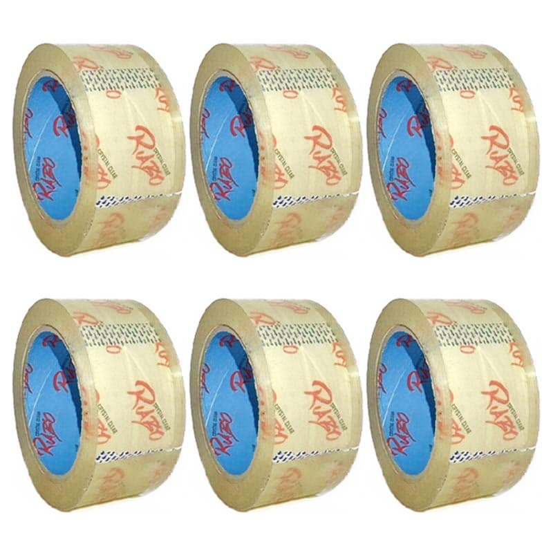 چسب پهن 90 یارد رابو RABO (آبی) با ضخامت 50 میکرون بسته 6 عددی