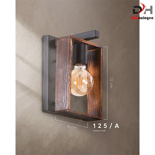 چراغ دیواری چوبی کد A/125 — تصویر ۲