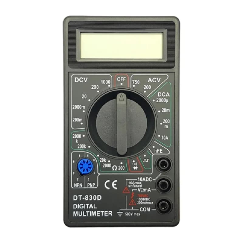 مولتی متر دیجیتالی DT-830D مشکی — تصویر ۳