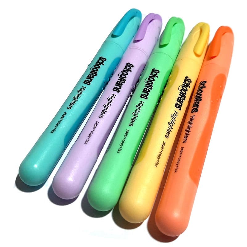 ماژیک هایلایت پاستلی اسکول فنس قلمی بسته 5 رنگ — تصویر ۳