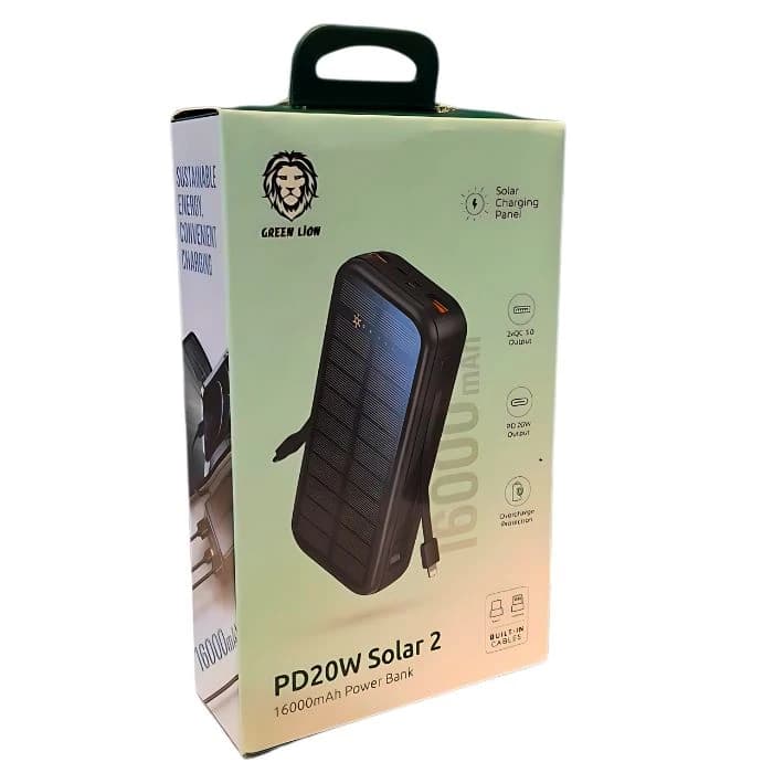 پاوربانک ۱۶۰۰۰ گرین لاین مدل Green Lion Solar2 — تصویر ۳