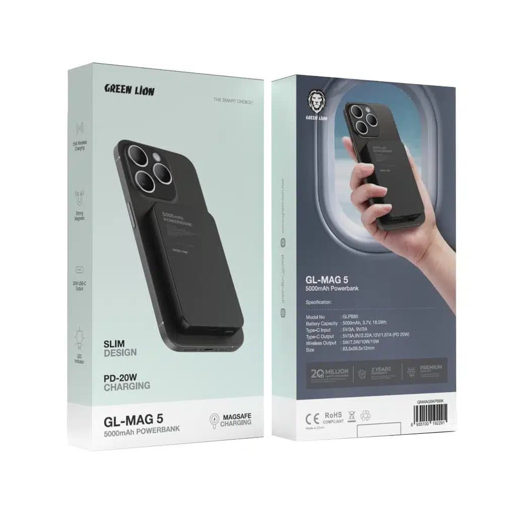 پاوربانک ۵۰۰۰ گرین لاین مدل Green Lion GL-MAG 5 — تصویر ۶