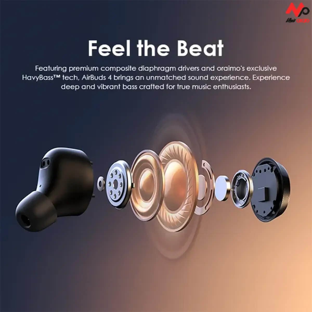 هندزفری بلوتوث اورایمو مدل Oraimo Airbuds4 — تصویر ۸