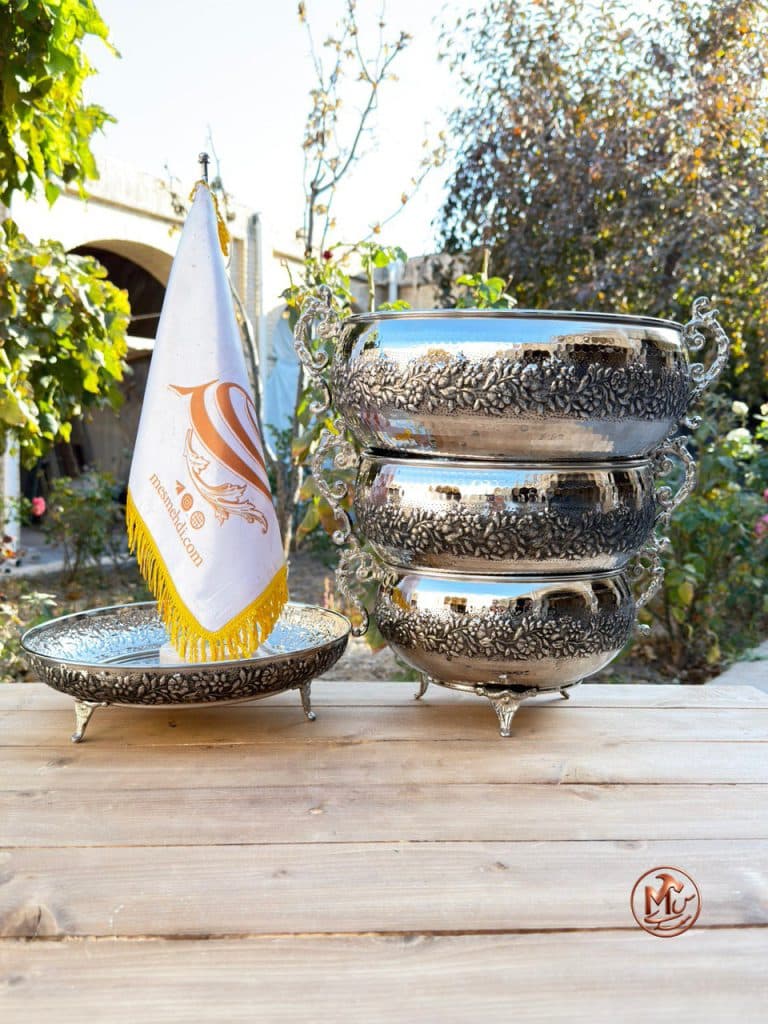 ست پذیرایی مسی کروم نیلوفر زنجان — تصویر ۴