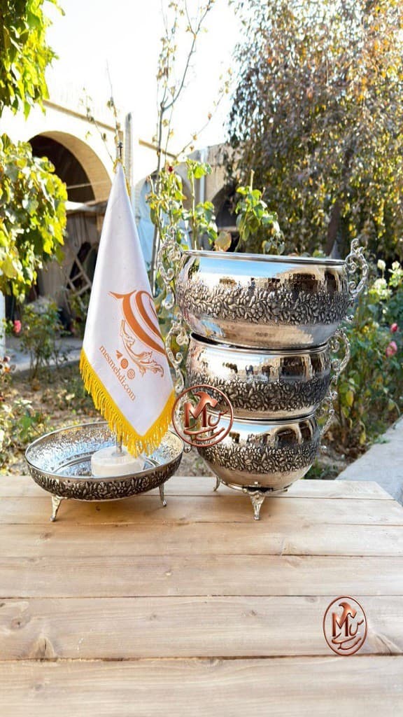 ست پذیرایی مسی کروم نیلوفر زنجان