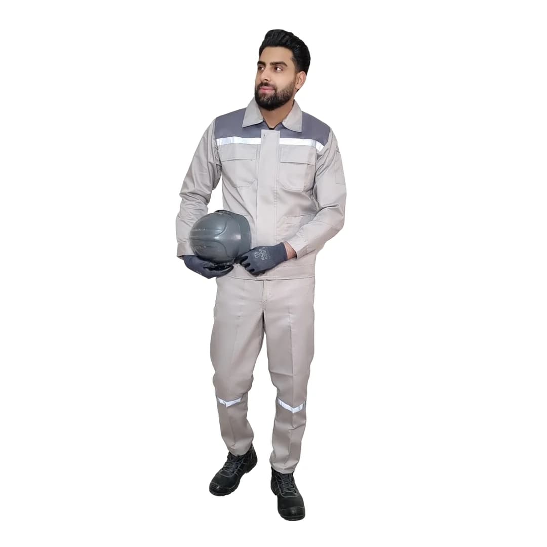 لباس کار مردانه رنگ شیری کد 1003