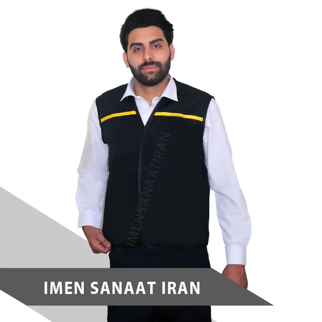 لباس کار مشکی زرد سفارشی کد 1074