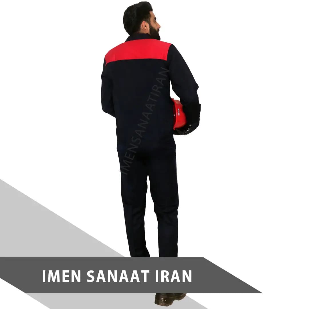 لباس کار سفارشی سرمه ای تیره قرمز کد 1068 — تصویر ۳