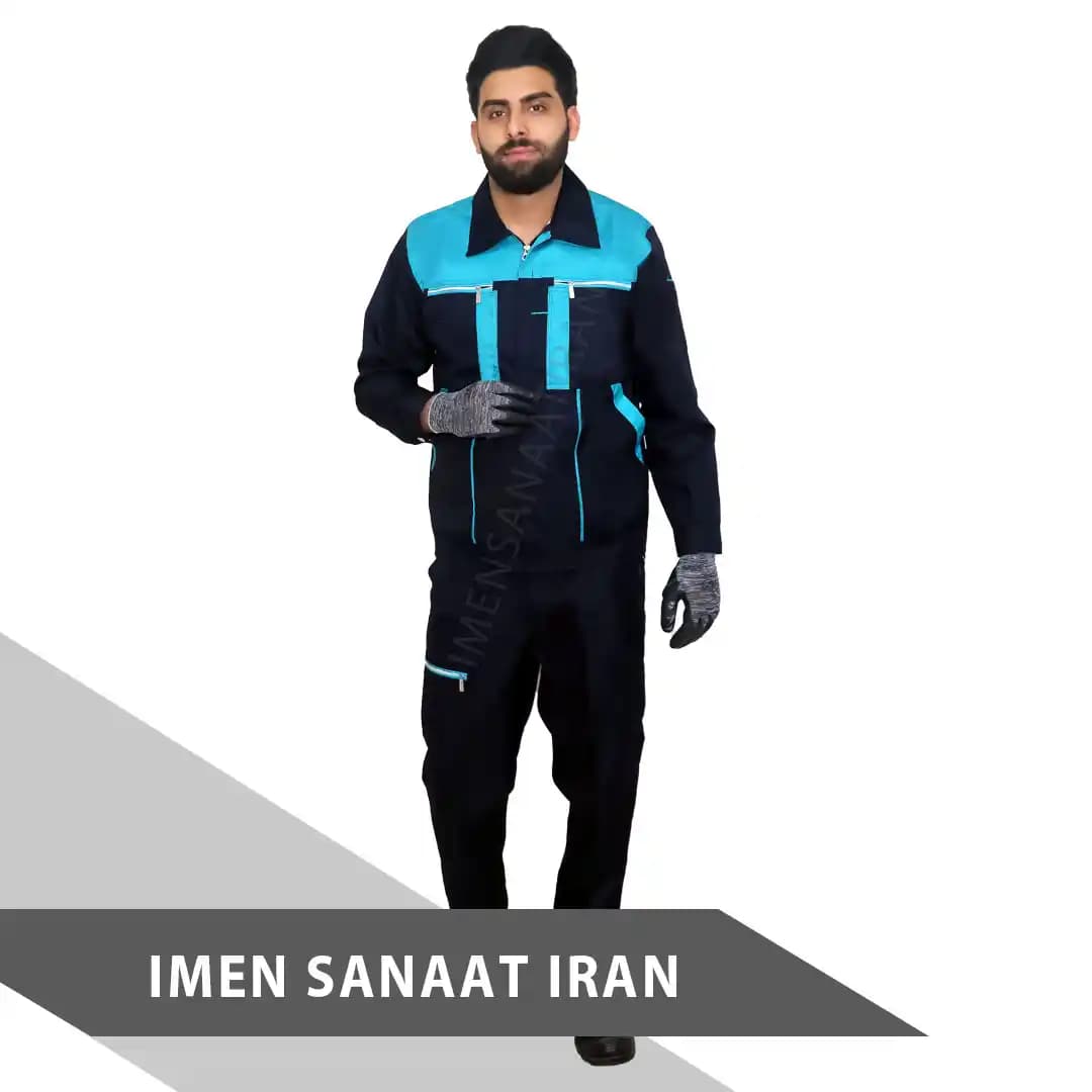 لباس کار سفارشی رنگ سرمه ای و سبز آبی کد 1013