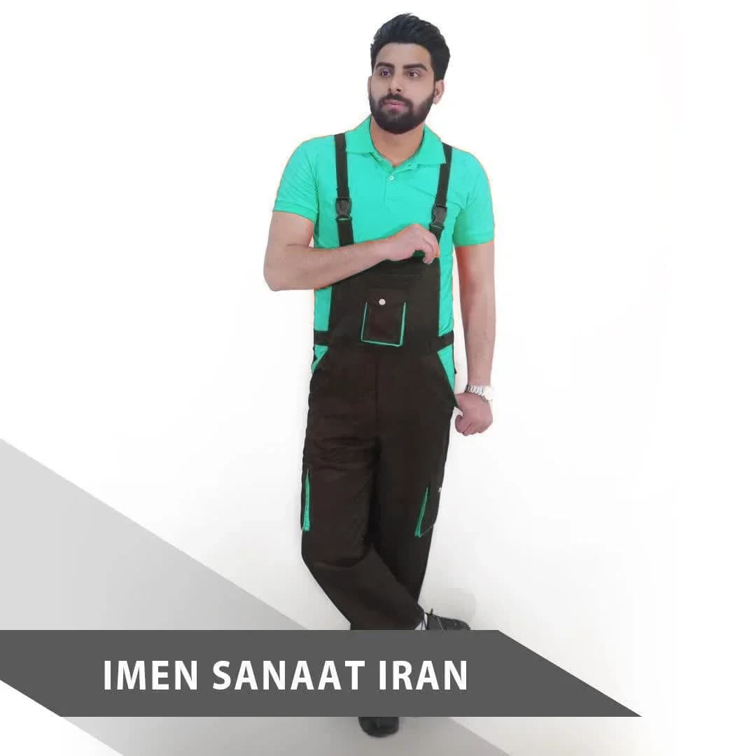 لباس کار دوبنده رنگ مشکی آبی کد 1105