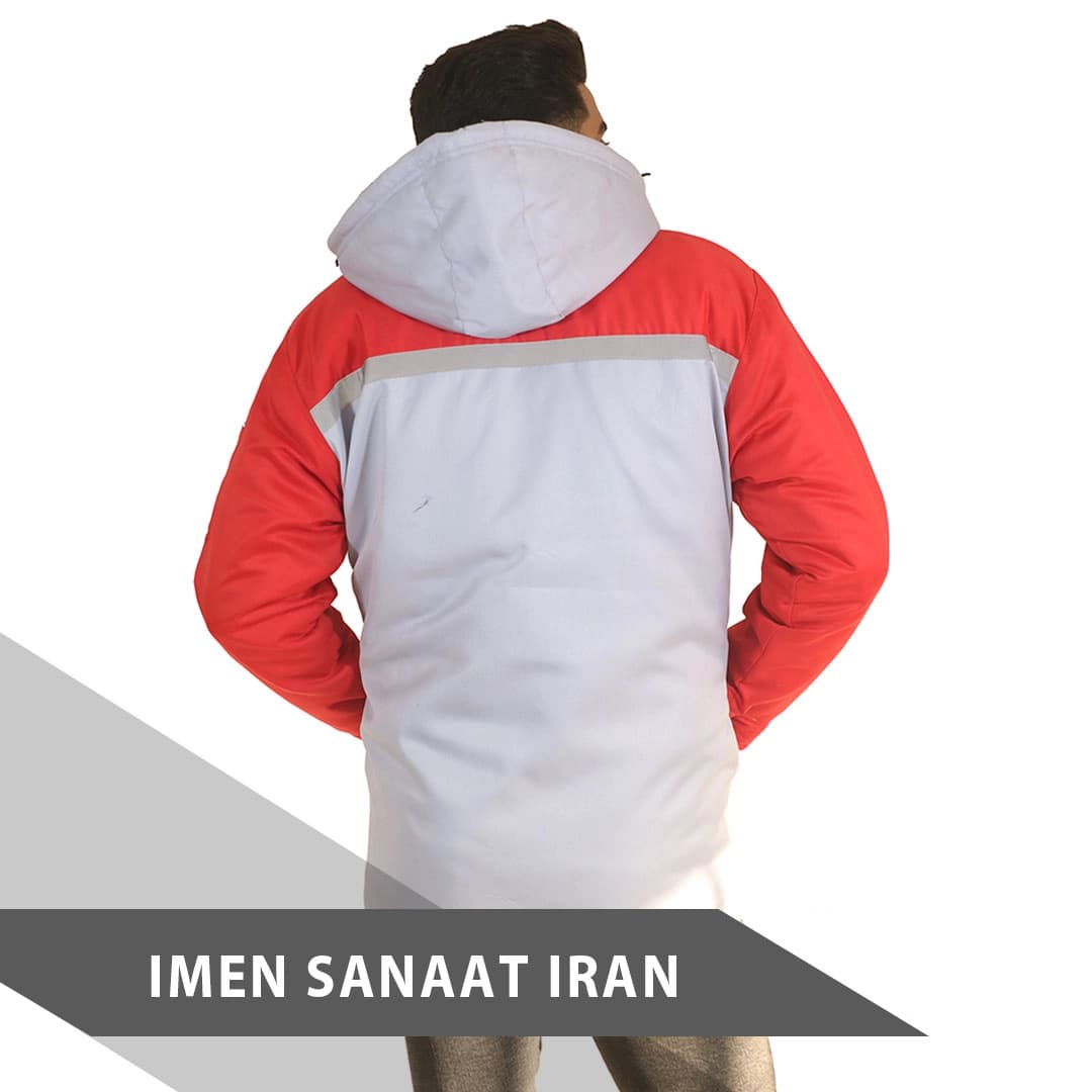 لباس کار اورکت استخونی قرمز کد 1084 — تصویر ۳