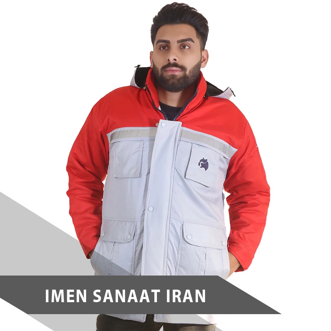 لباس کار اورکت استخونی قرمز کد 1084