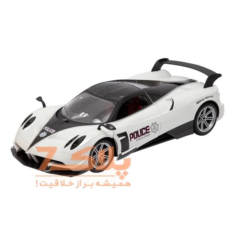 ماشین بازی کنترلی مدل پاگانی درب خفاشی طرح پلیس سرعت کد K10/565 — تصویر ۳
