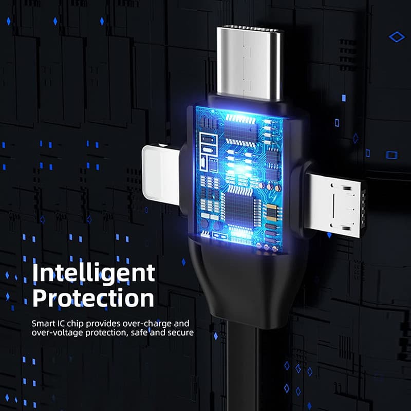 کابل تبدیل USB به لایتنینگ / USB-C / microUSB راک مدل G3 طول 1 متر — تصویر ۶