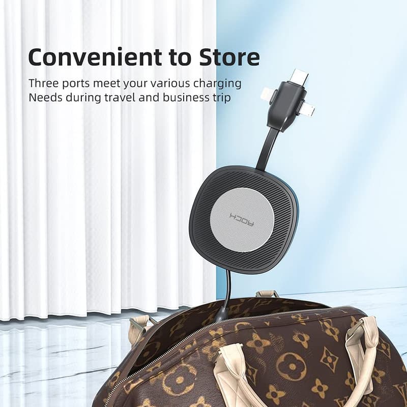کابل تبدیل USB به لایتنینگ / USB-C / microUSB راک مدل G3 طول 1 متر — تصویر ۴