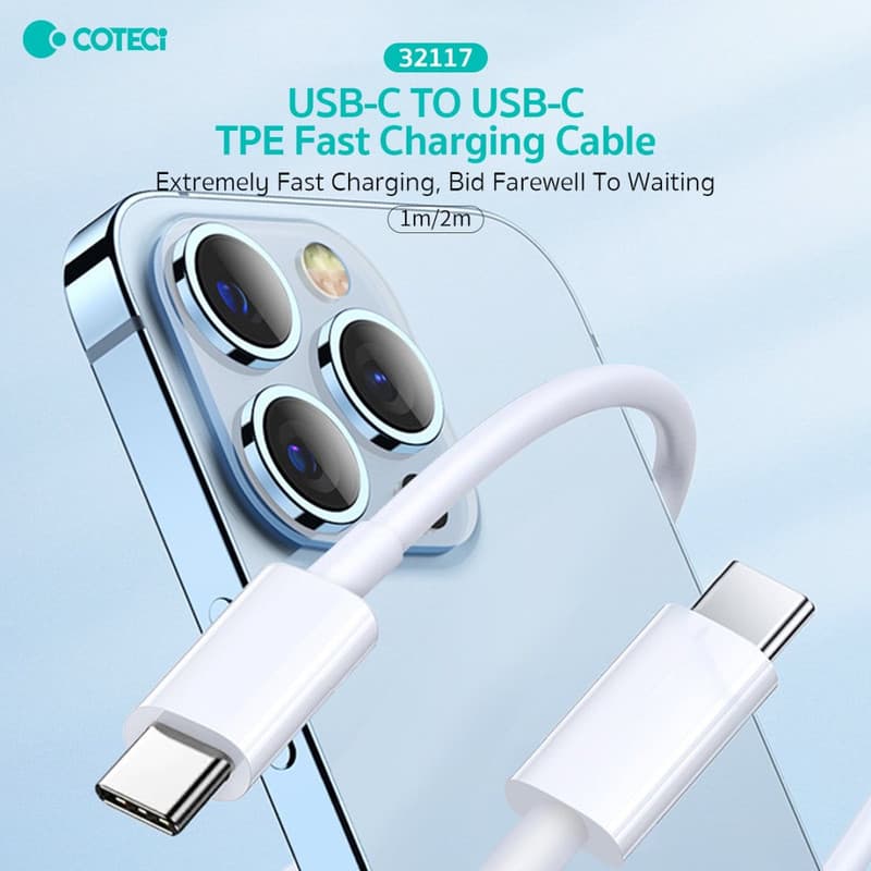 کابل تبدیل USB-C کوتتسی مدل 32117 طول 1.2متر — تصویر ۱۱
