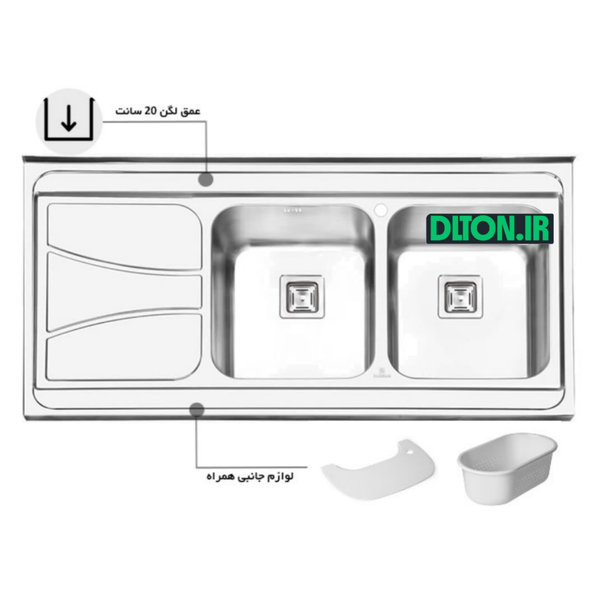 سینک روکار پرنیان استیل مدل PS 1112 — تصویر ۳