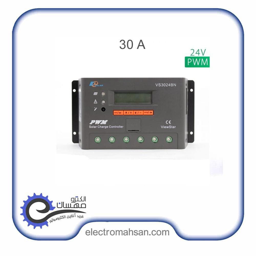 شارژ کنترلر خورشیدی ای پی اور 30آمپر 24 ولت مدل VS3024BN سری PWM — تصویر ۲